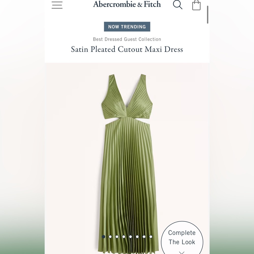Abercrombie & fitch pleated satin cutout dress